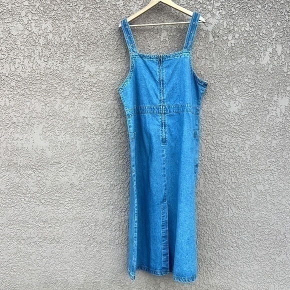 SUNSHINE Apparel Y2K Jean Dress Size 1X 100%‎ Cotton Embroidered Roses - Picture 9 of 16
